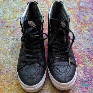 Size 9 Vans Black Sneakers (SK8 Hi-Slim Zip)